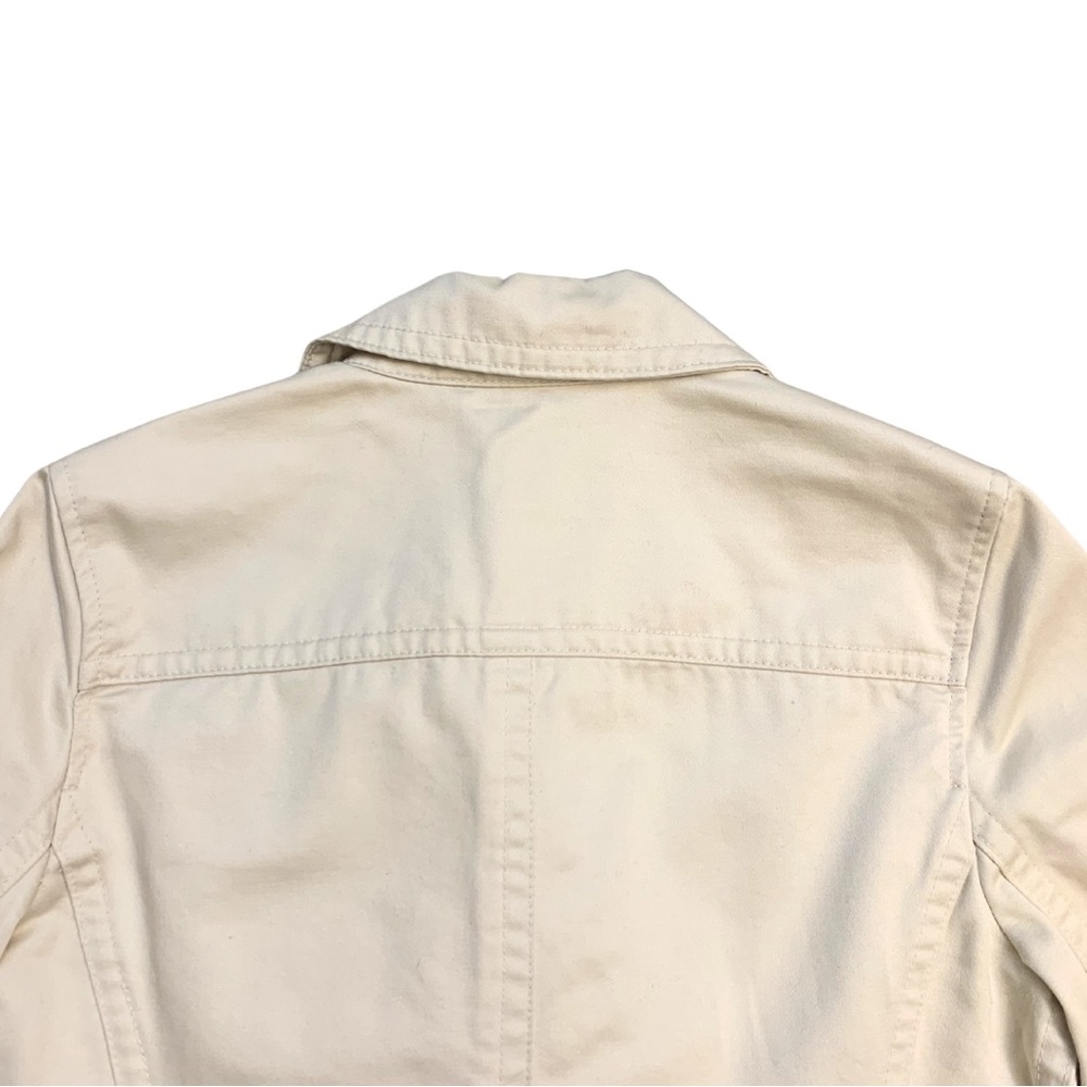 Gap Short Trench Coat Beige Tan XS Jacket Cotton Fisherman Utilitarian Coastal - Picture 7 of 10